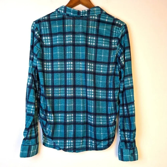 Blue Plaid Button Front Shirt - XL - Picture 3 of 3